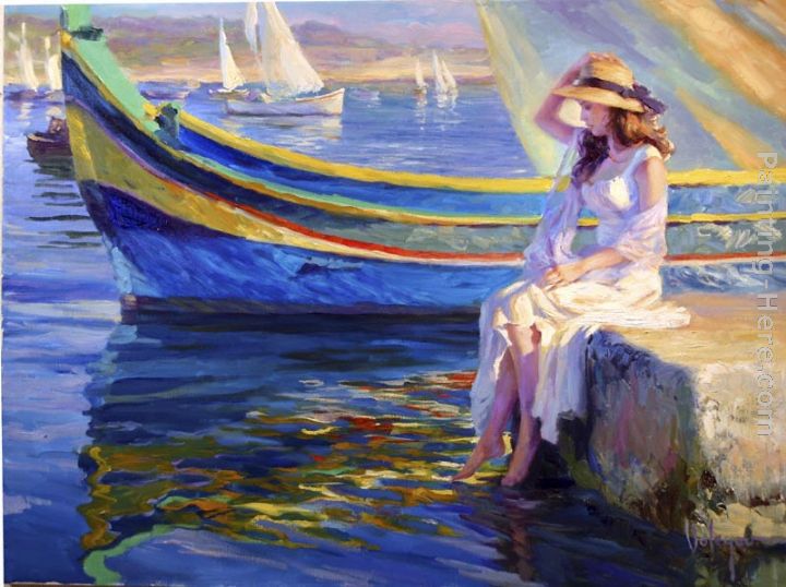 Vladimir Volegov Malta Waterfront painting anysize 50 off Malta
